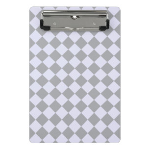 Diamond pattern in grey and lavender mini clipboard
