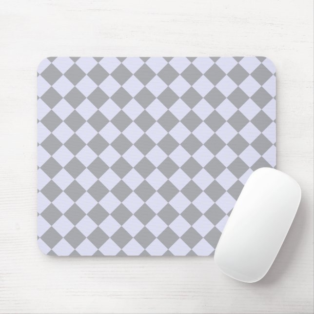 Diamond pattern in grey and lavender mouse mat (With Mouse)