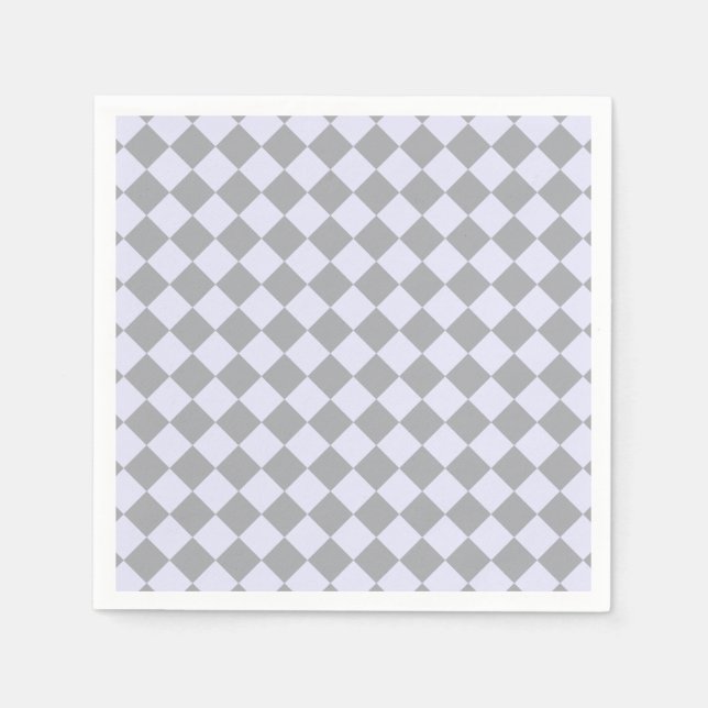 Diamond pattern in grey and lavender napkin (Front)