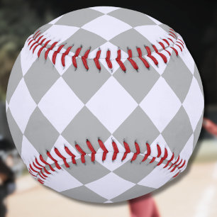 Diamond pattern in grey and lavender softball