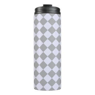 Diamond pattern in grey and lavender thermal tumbler