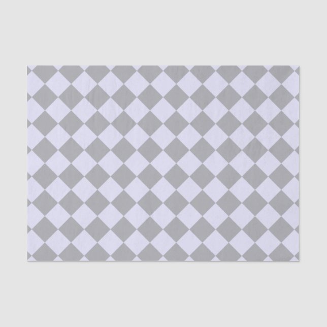 Diamond pattern in grey and lavender tissue paper (Front)