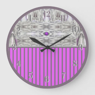 Diamond  Pattern in Purple Backward Clock