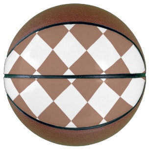 Diamond Pattern in White and Mocha Mousse Basketball