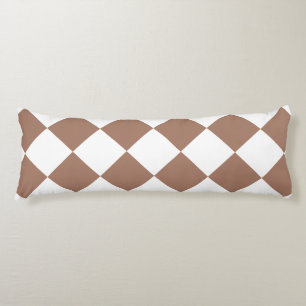 Diamond Pattern in White and Mocha Mousse Body Cushion