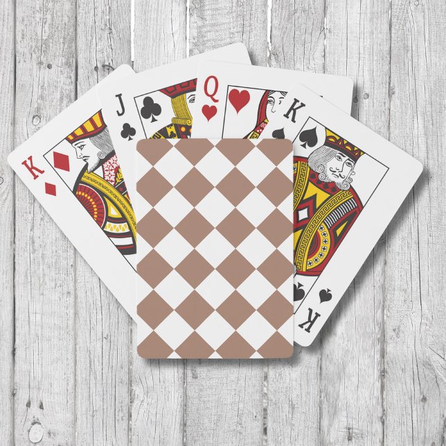 Diamond Pattern in White and Mocha Mousse Playing Cards (Creator Uploaded)