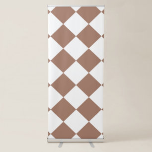 Diamond Pattern in White and Mocha Mousse Retractable Banner