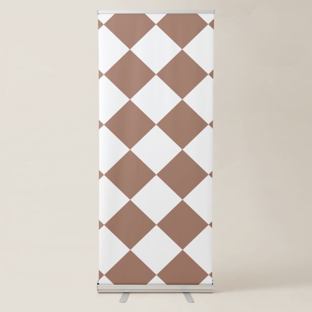Diamond Pattern in White and Mocha Mousse Retractable Banner (Front)