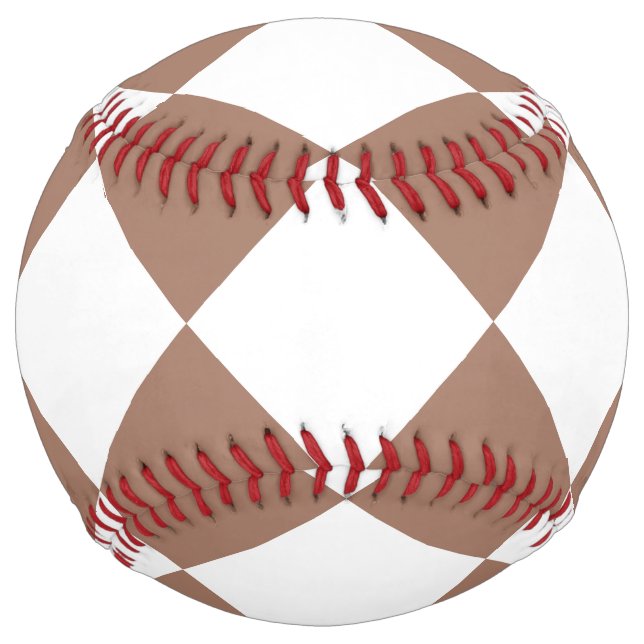 Diamond Pattern in White and Mocha Mousse Softball (Front)