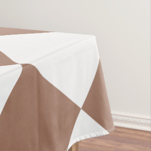 Diamond Pattern in White and Mocha Mousse Tablecloth