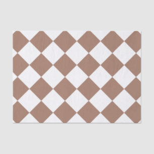 Diamond Pattern in White and Mocha Mousse Tissue Paper