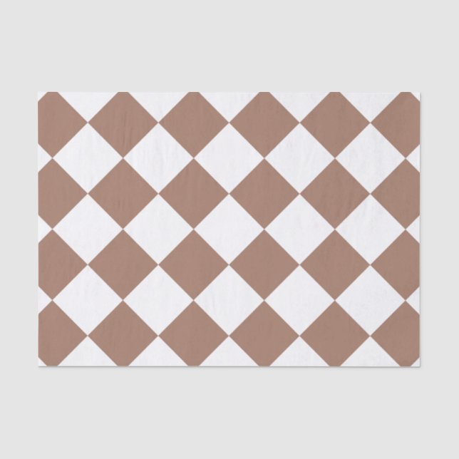 Diamond Pattern in White and Mocha Mousse Tissue Paper (Front)