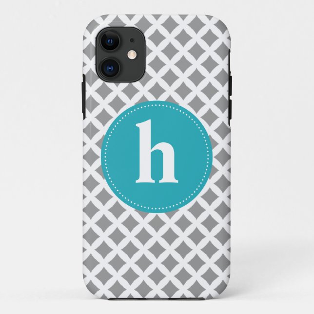 Diamond Pattern Monogram {pick your colour} Case-Mate iPhone Case (Back)