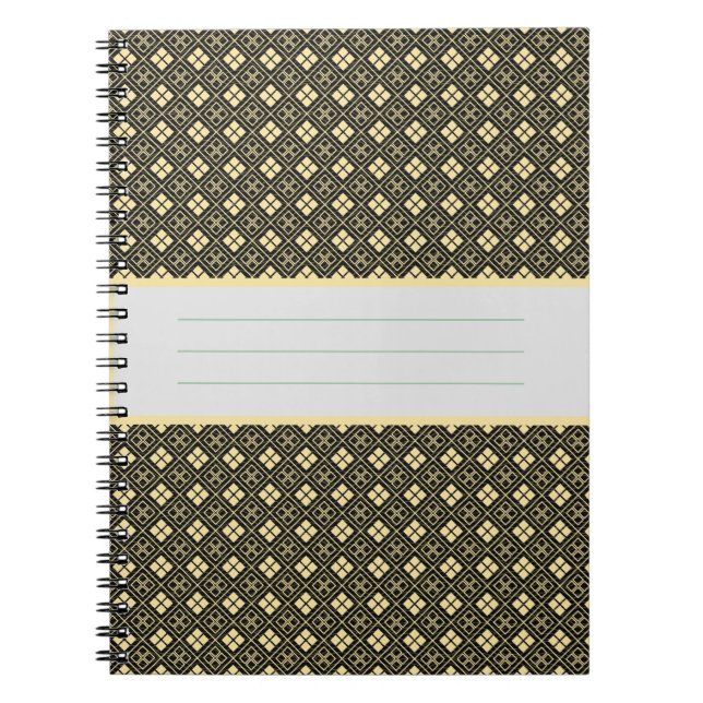 Diamond Pattern Noir Notebook (Front)