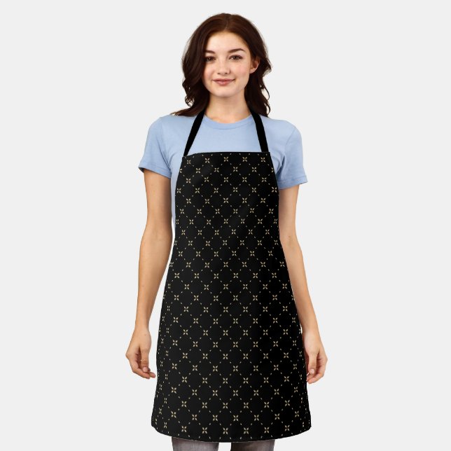 Diamond Pattern on Black Apron (Worn)