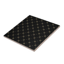 Diamond Pattern on Black Decorative Tile