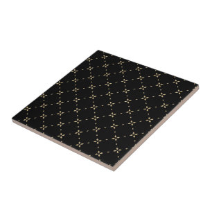 Diamond Pattern on Black Decorative Tile