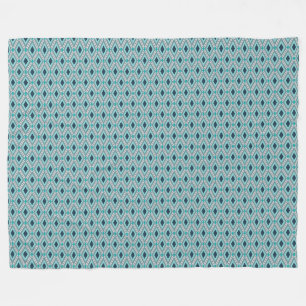 Diamond Pattern on Teal Background Fleece Blanket