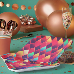 Diamond Pattern Paper Plate