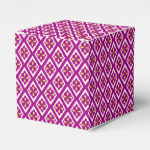 Diamond pattern - plum purple and pink favour box