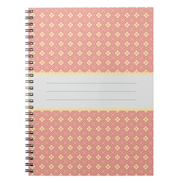 Diamond Pattern Rosé Notebook (Front)