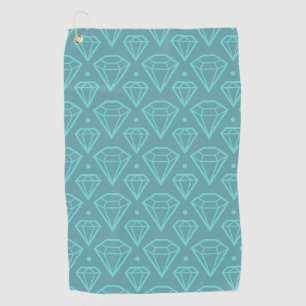 Diamond Pattern Teal Golf Towel