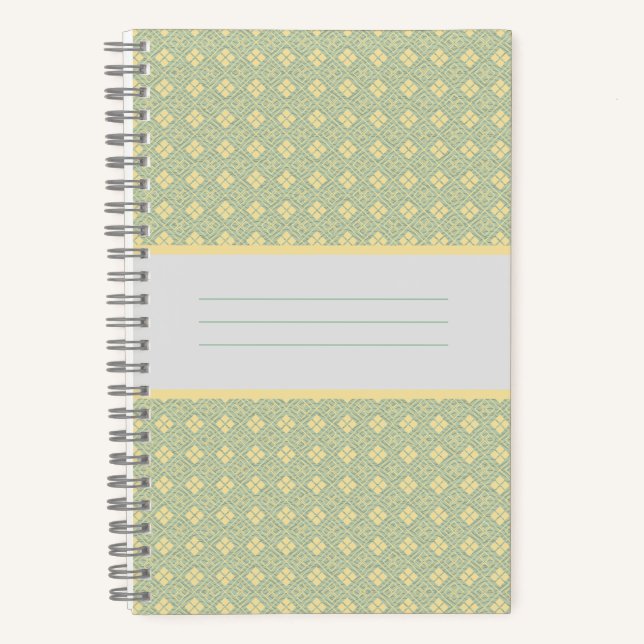 Diamond Pattern Teal Notebook (Front)