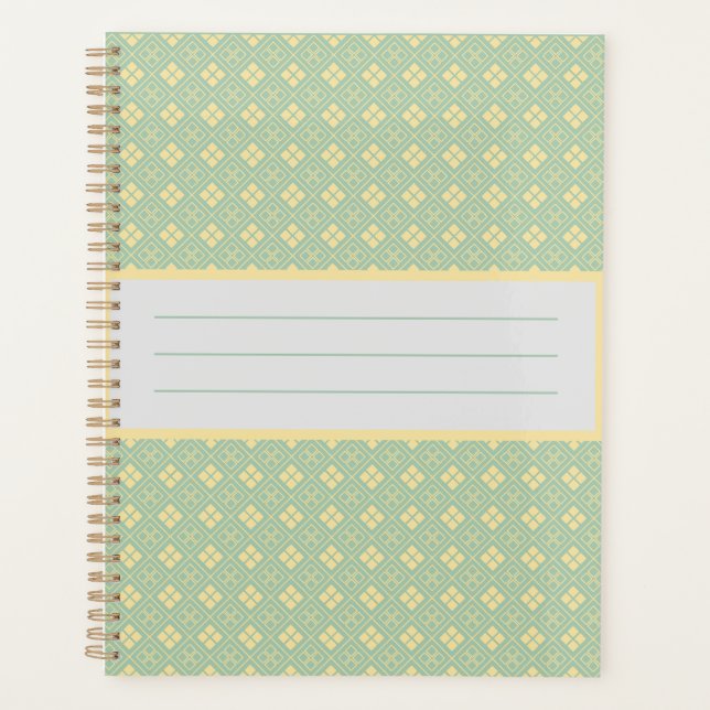 Diamond Pattern Teal Planner (Front)