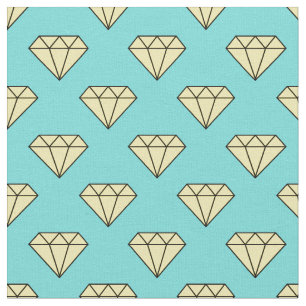 Diamond Pattern - Yellow & Turquoise Fabric