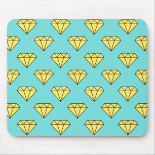 Diamond Pattern - Yellow & Turquoise Mouse Mat