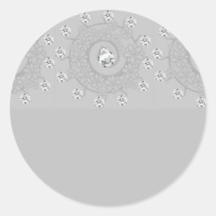 Diamond Patterned Floral Classic Round Sticker