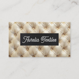 Diamond Patterned Tufted Upholstery   Leather Business Card