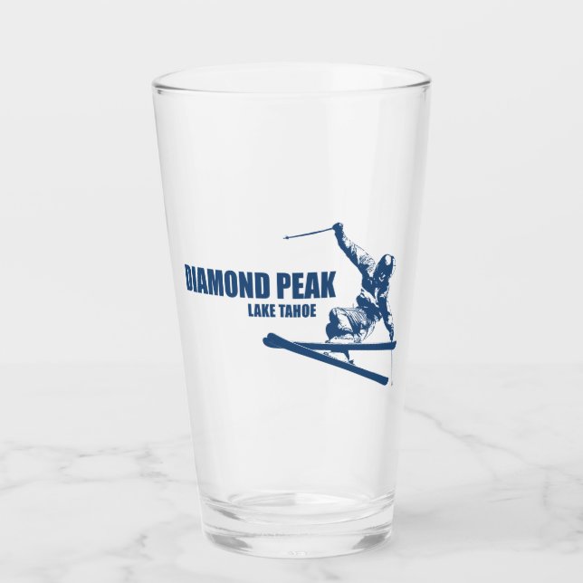 Diamond Peak Lake Tahoe Skier Glass (Front)