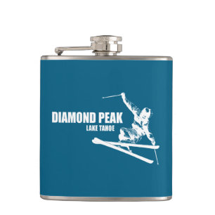 Diamond Peak Lake Tahoe Skier Hip Flask