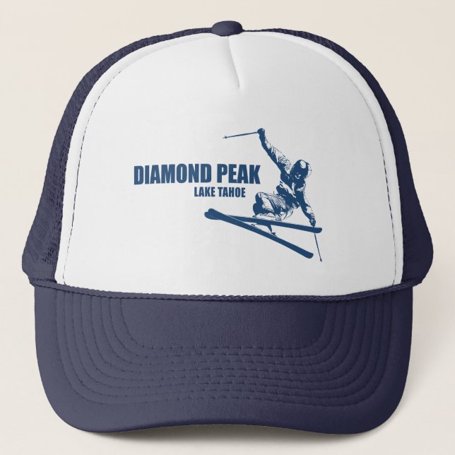 Diamond Peak Lake Tahoe Skier Trucker Hat (Front)