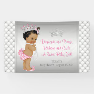 Diamond Pearl Ethnic Princess Baby Shower Banner