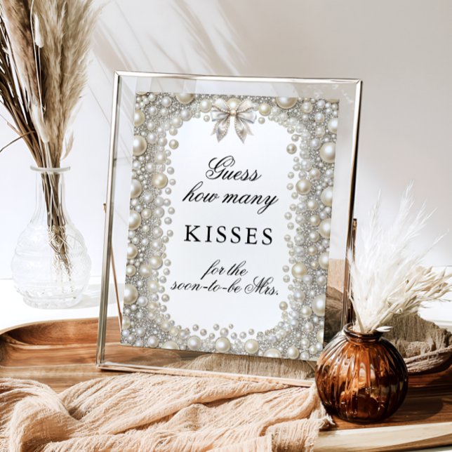 Diamond & Pearl How Many Kisses Bridal Shower Game Poster (Creator Uploaded)