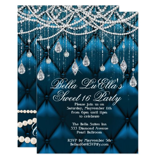Image of Diamond, Pearls and Bling Party Invitations