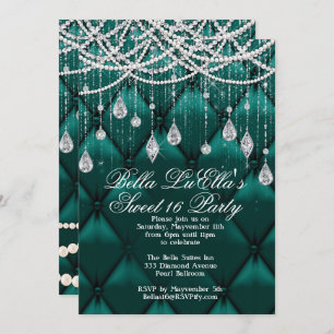 Diamond, Pearls and Bling Party Invitations