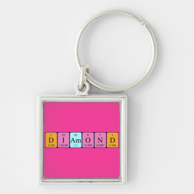 Diamond periodic table name keyring (Front)