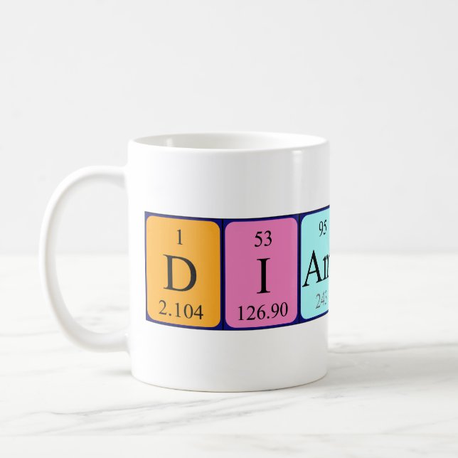 Diamond periodic table name mug (Left)