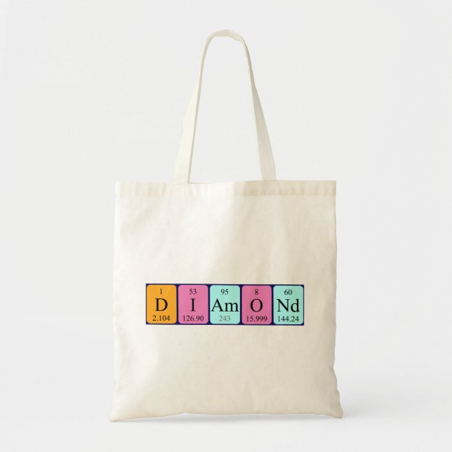 Diamond periodic table name tote bag (Front)