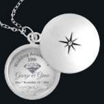 Diamond Personalised 10th Anniversary Gift to Wife Locket Necklace<br><div class="desc">Diamond Personalised 10th Anniversary Gift to Wife Looking for a special way to celebrate 10 years of love with your wife? Our Diamond Personalised 10th Anniversary Gift is the perfect choice! This beautiful gift features a stunning diamond pendant that can be engraved with your wife's name, initials or a special...</div>