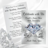 Diamond Personalised, 60th Anniversary Invitations