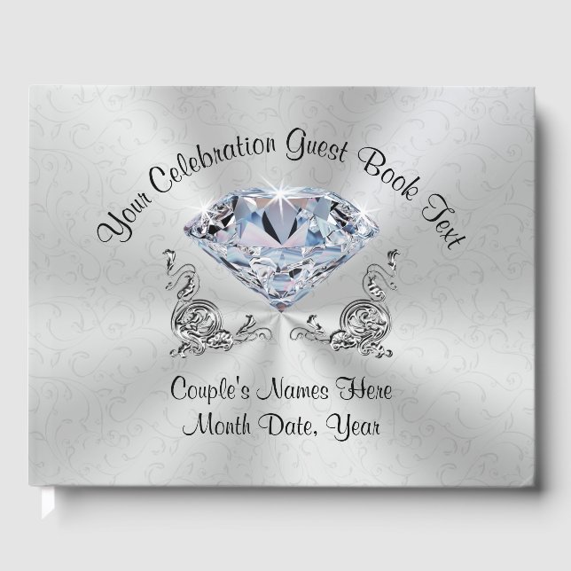 Diamond Personalised Guest Book for Your Occasion (Front)