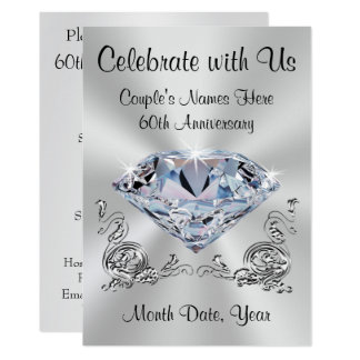 60th Wedding  Anniversary  Invitations  Announcements 