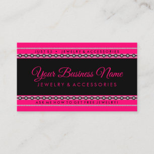 Diamond pink black jewellery business card