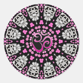 Diamond Pink Om Mandala Sticker