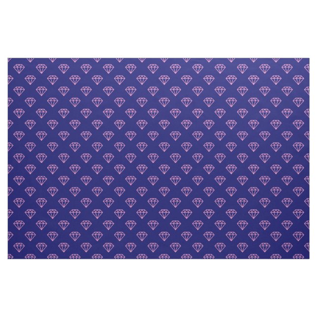 Diamond - Pink on Deep Navy Fabric (Yard)