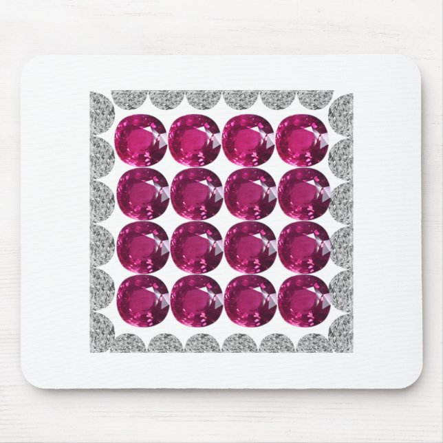 Diamond Pink Tourmaline Mouse Mat (Front)